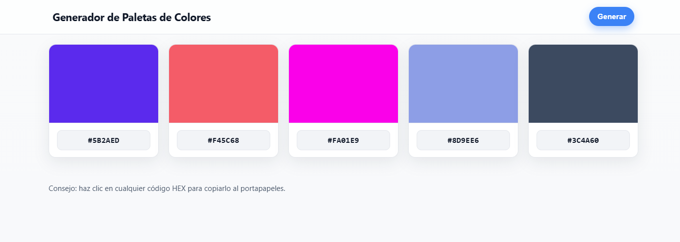Generador de Paletas de Colores